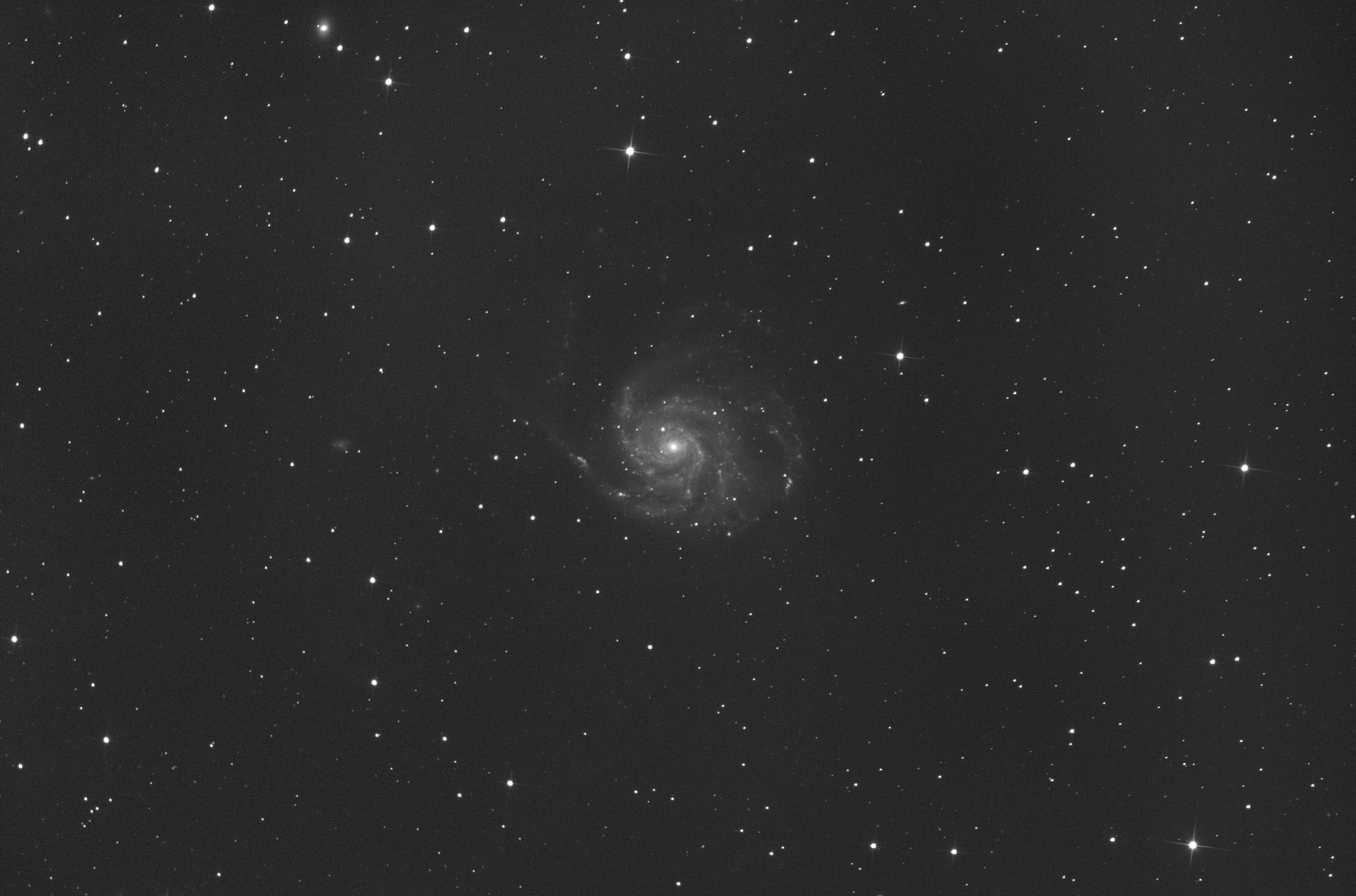 Photographie de la galaxie du Moulinet (M101) réalisée par le club