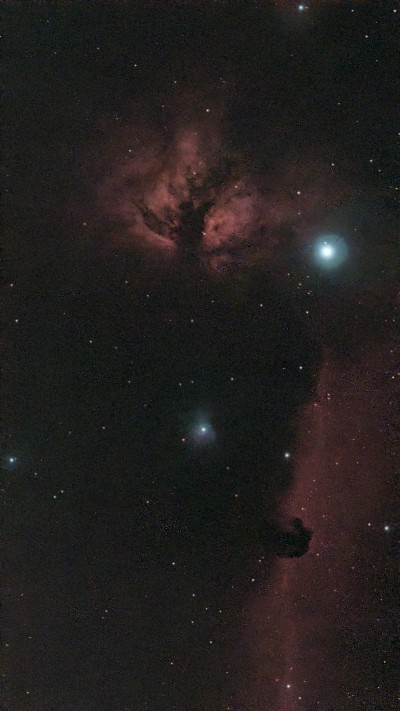 Nébuleuse de la Tête de Cheval et nébuleuse de la Flamme - 5 mars 2026